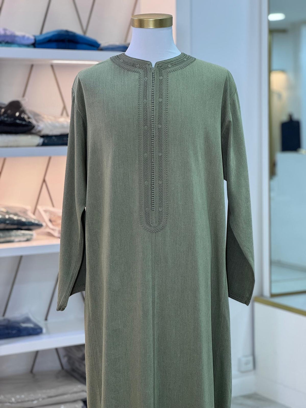 Caftan vert pistache Mlifa