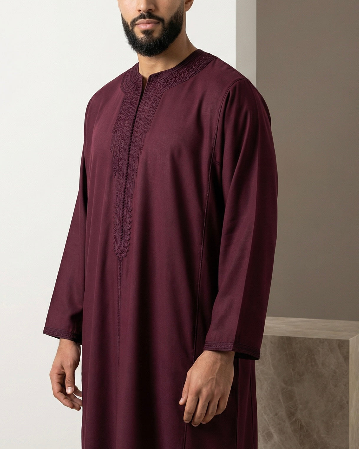 Caftan bordeaux Lin