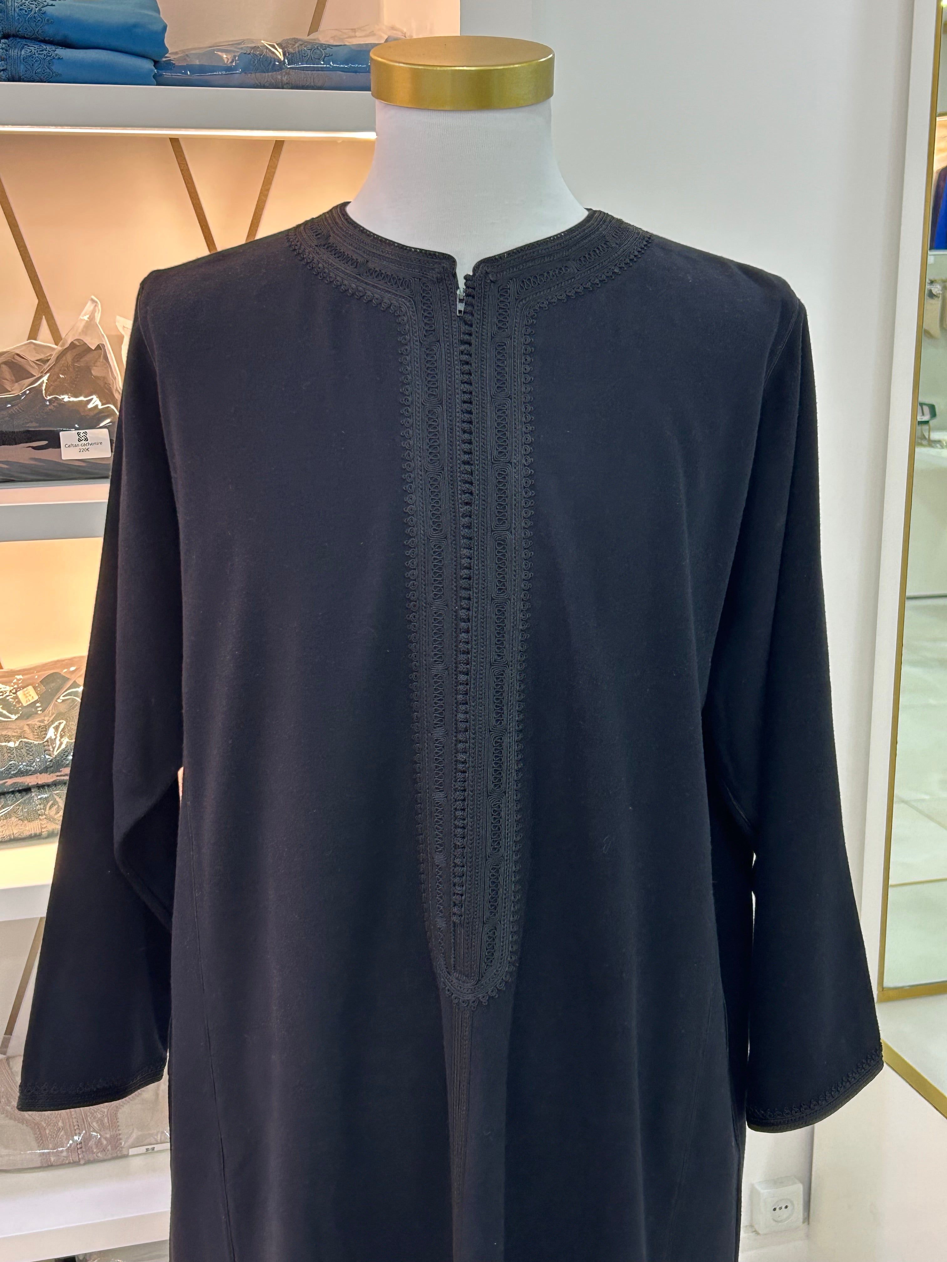 Caftan noir cachemire