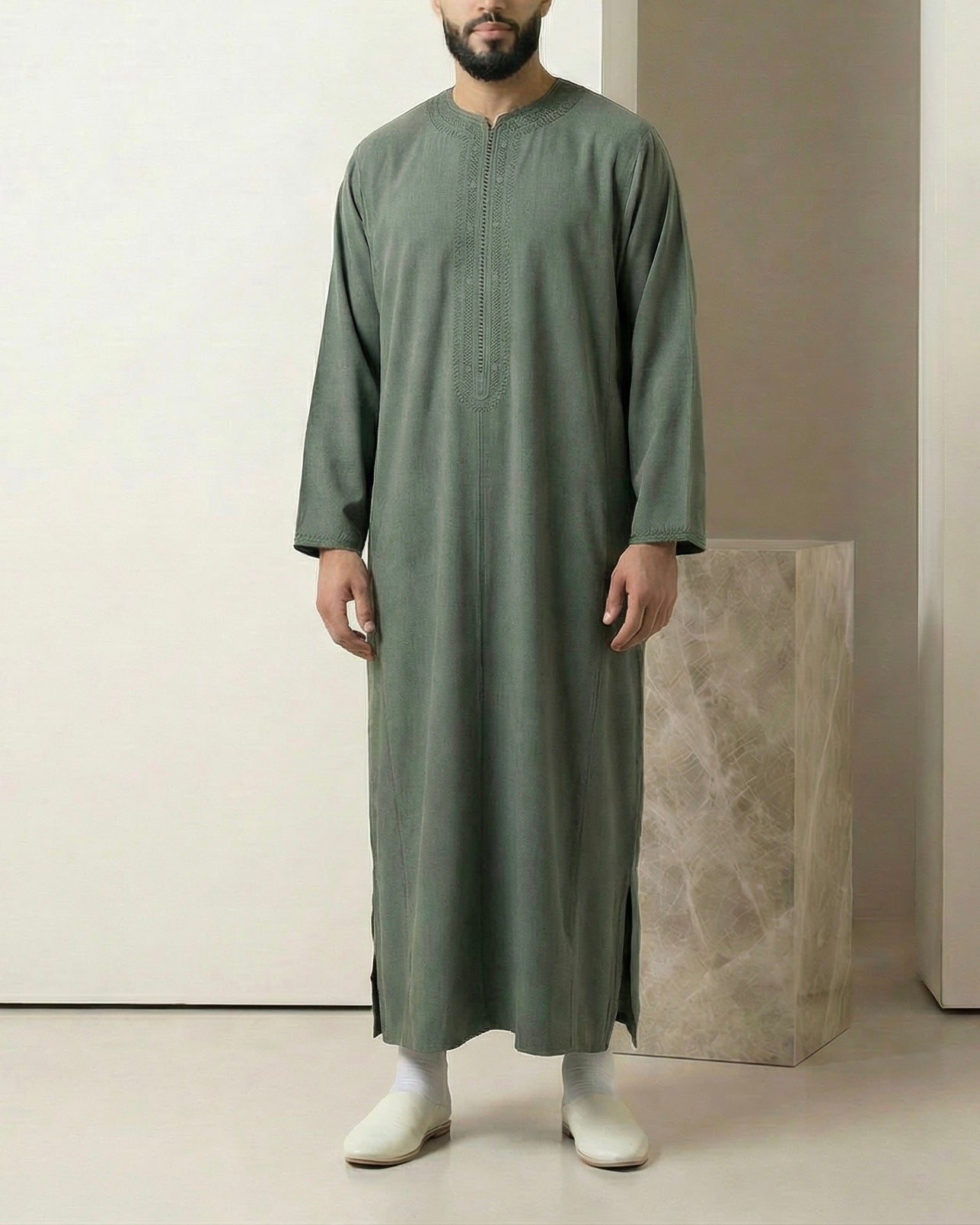 Caftan vert pistache Mlifa