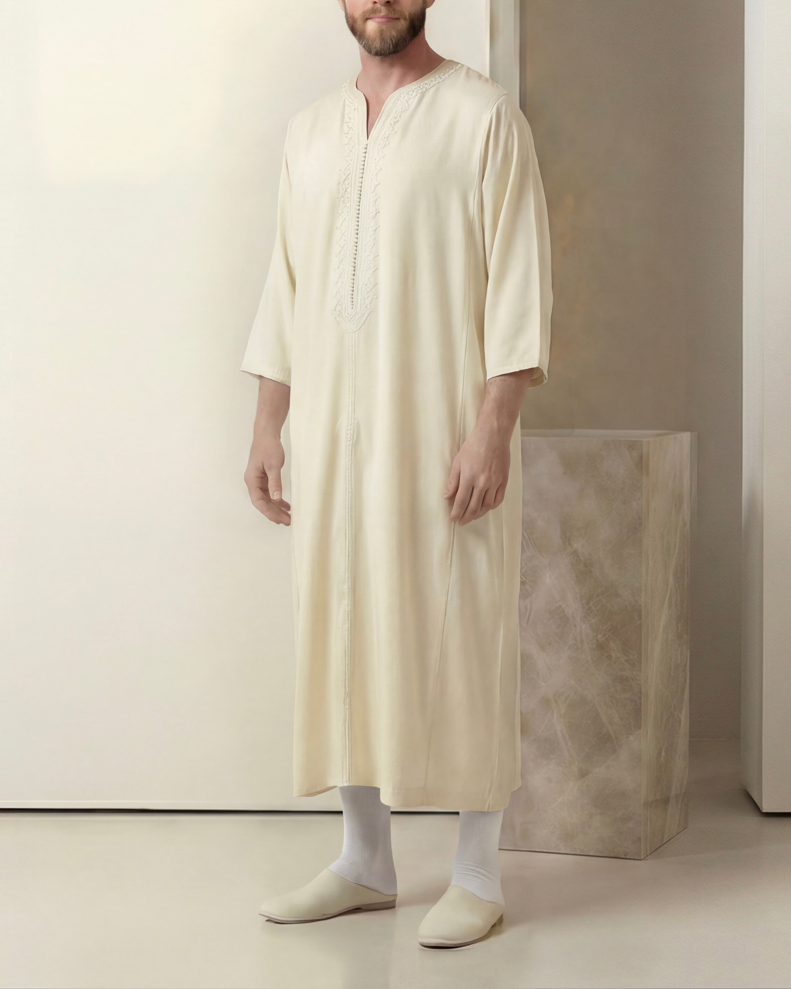 Gandoura blanc cassé