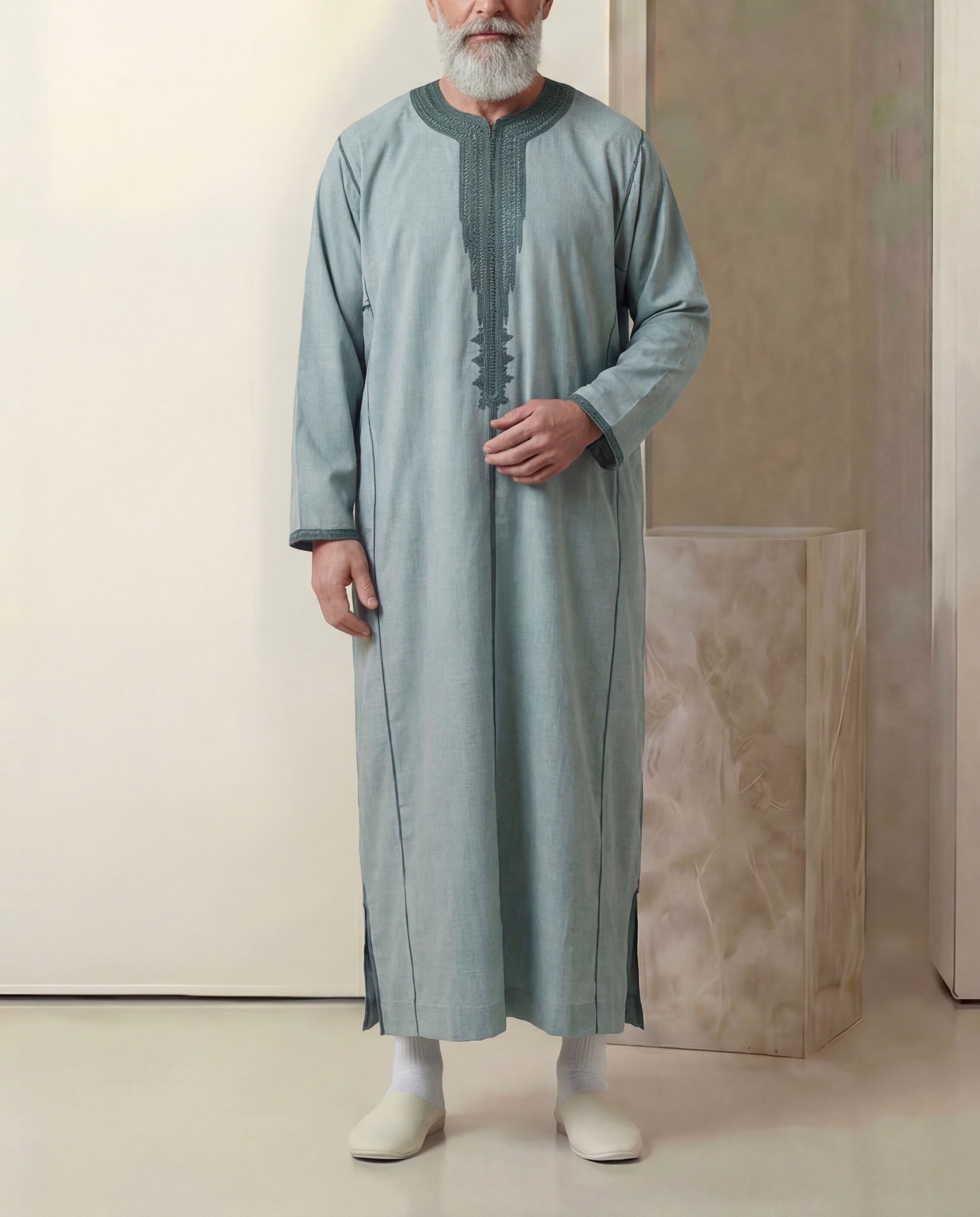 Caftan vert givré