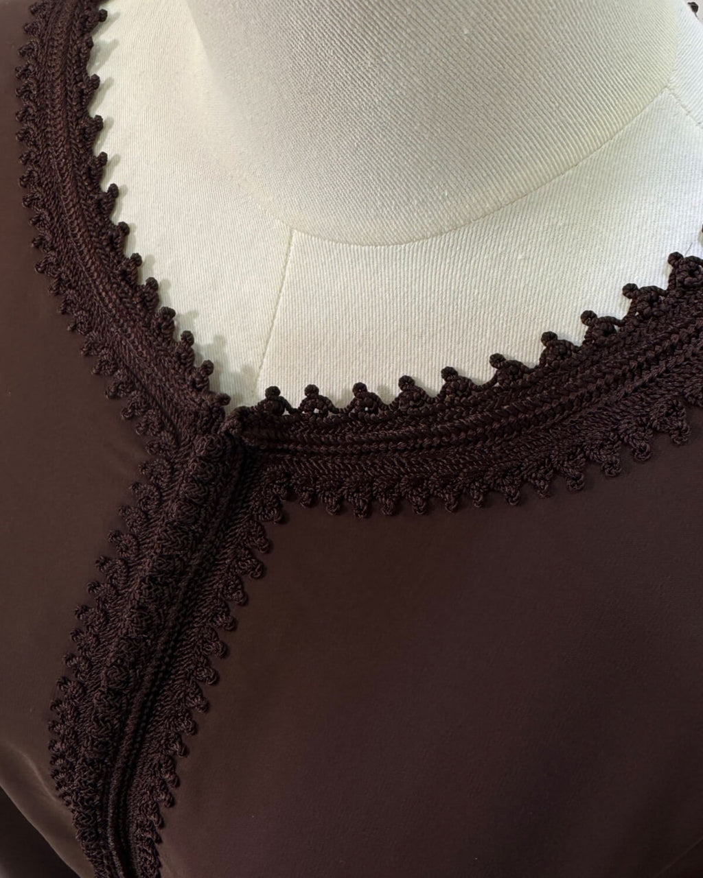 Abaya Coupe papillon Marron