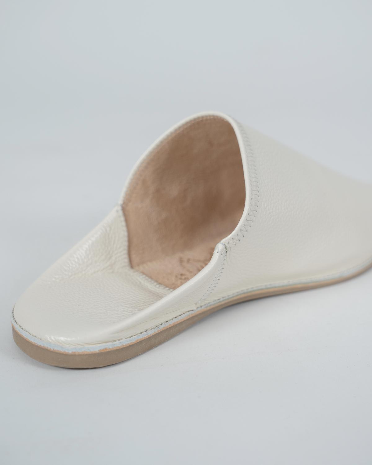 Babouches blanches ivoires premium