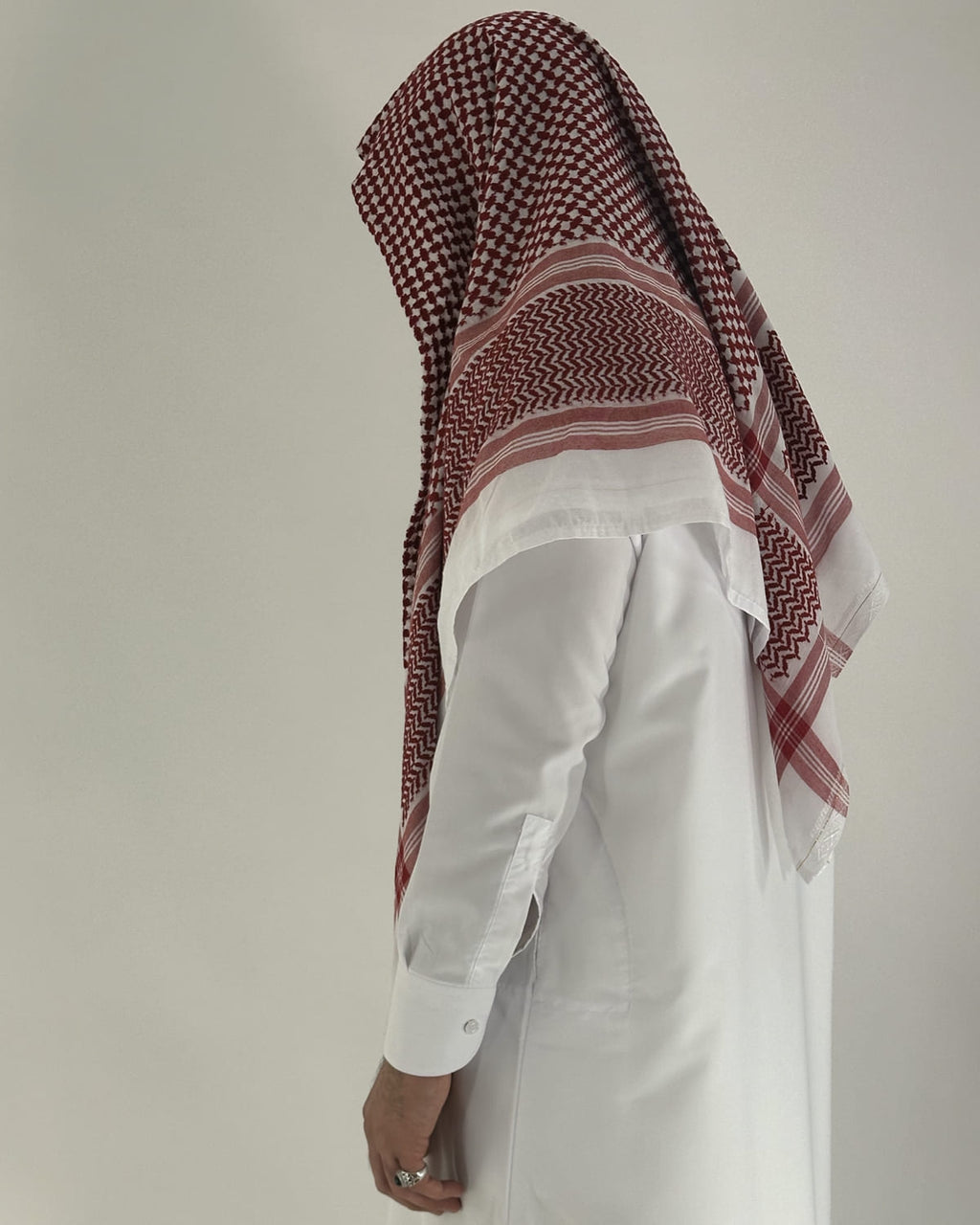 Shemagh saoudien - Rouge et blanc