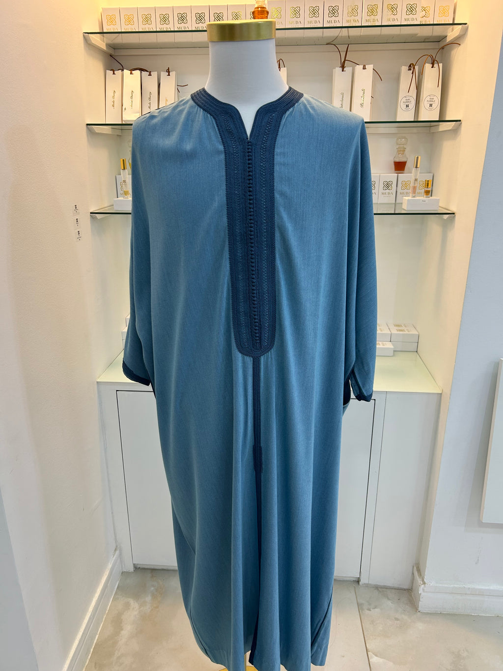 Gandoura bleue claire