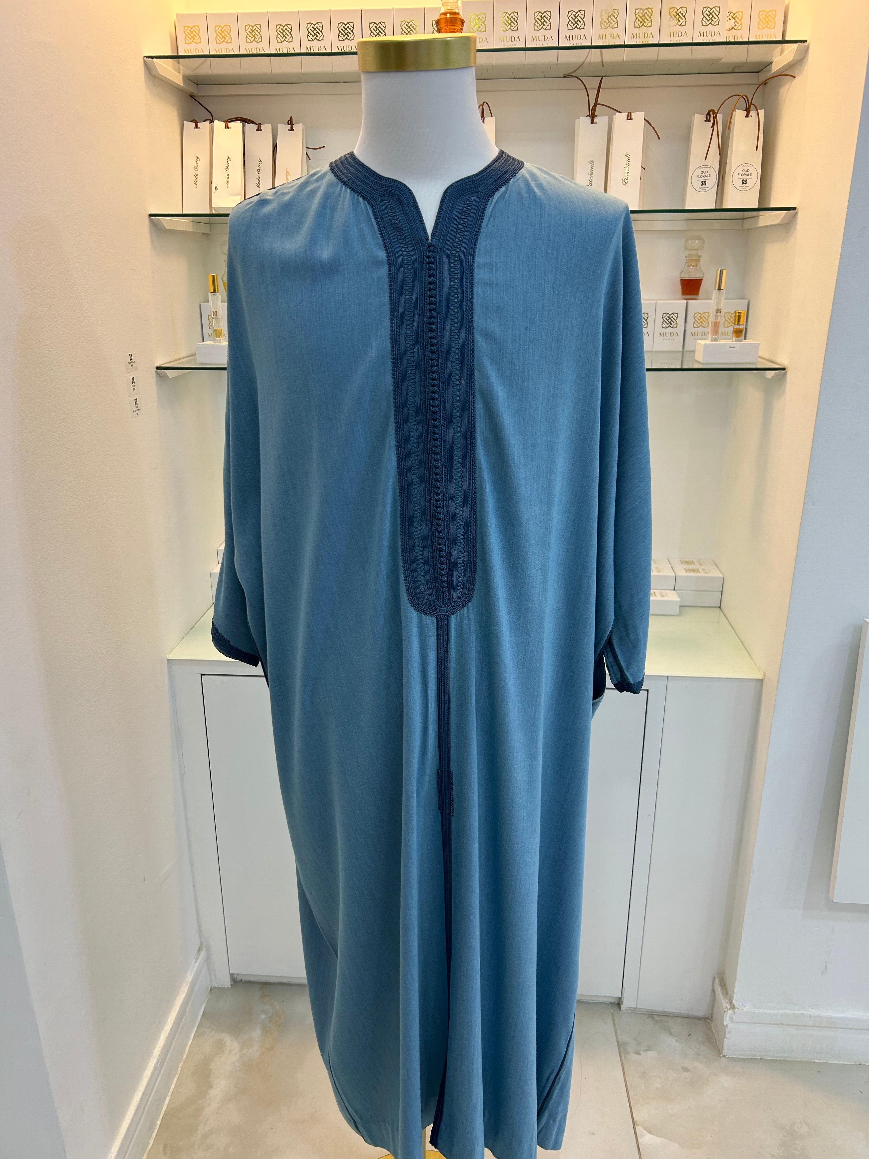 Gandoura bleue claire