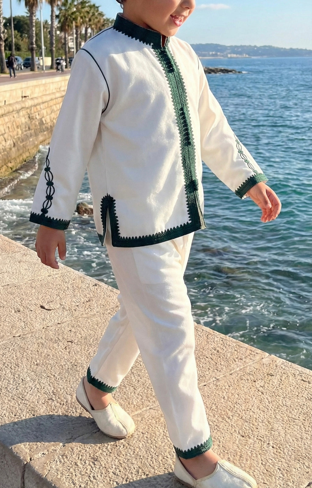 Jabador Enfant Blanc & Vert 2 Pièces Qays