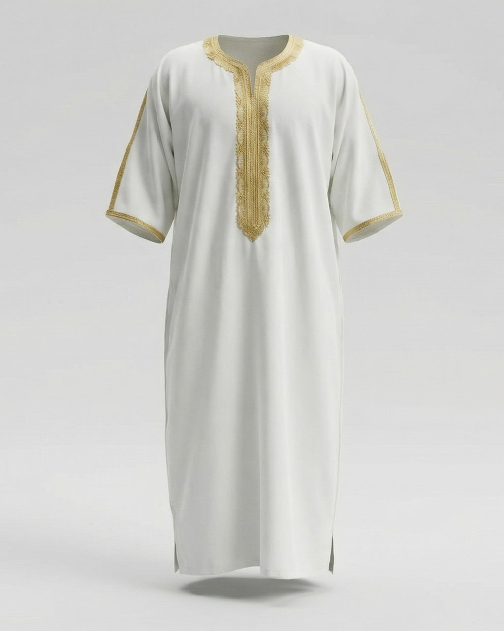 Gandoura Qayim Blanc & Or