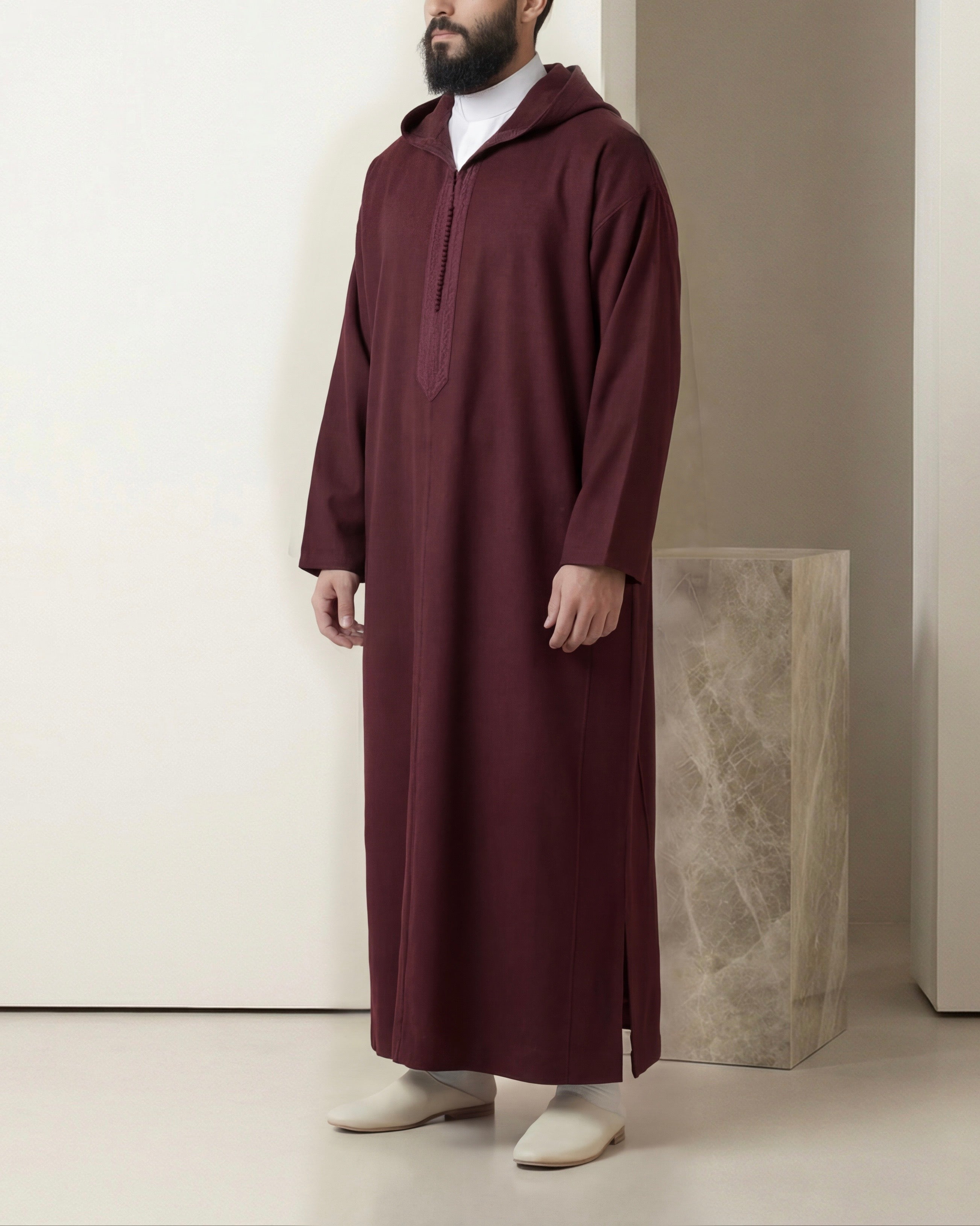 Jellaba bordeaux Laine