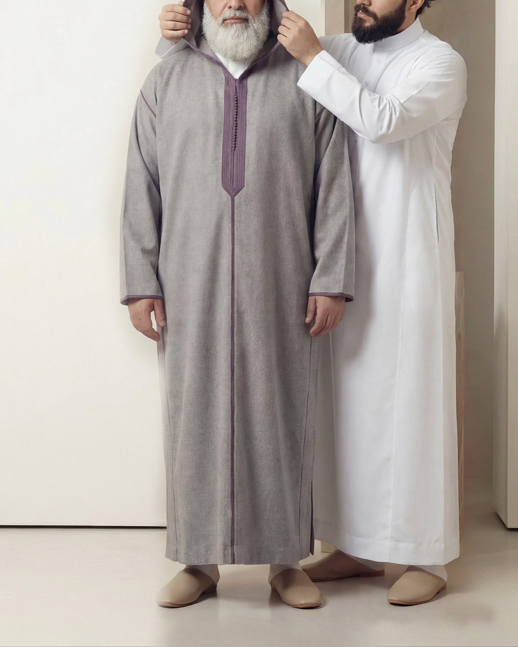 Jellaba grise Laine