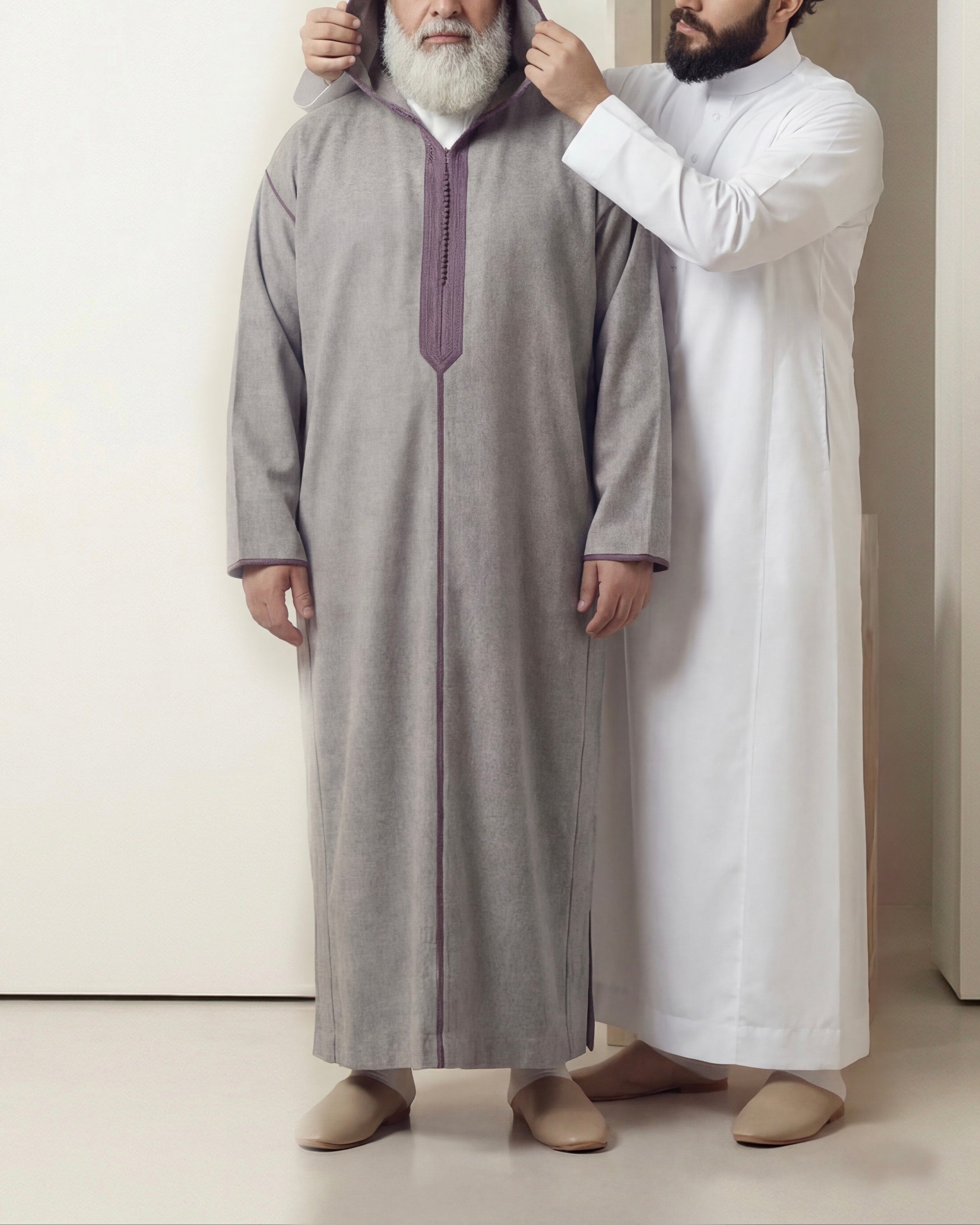 Jellaba grise Laine