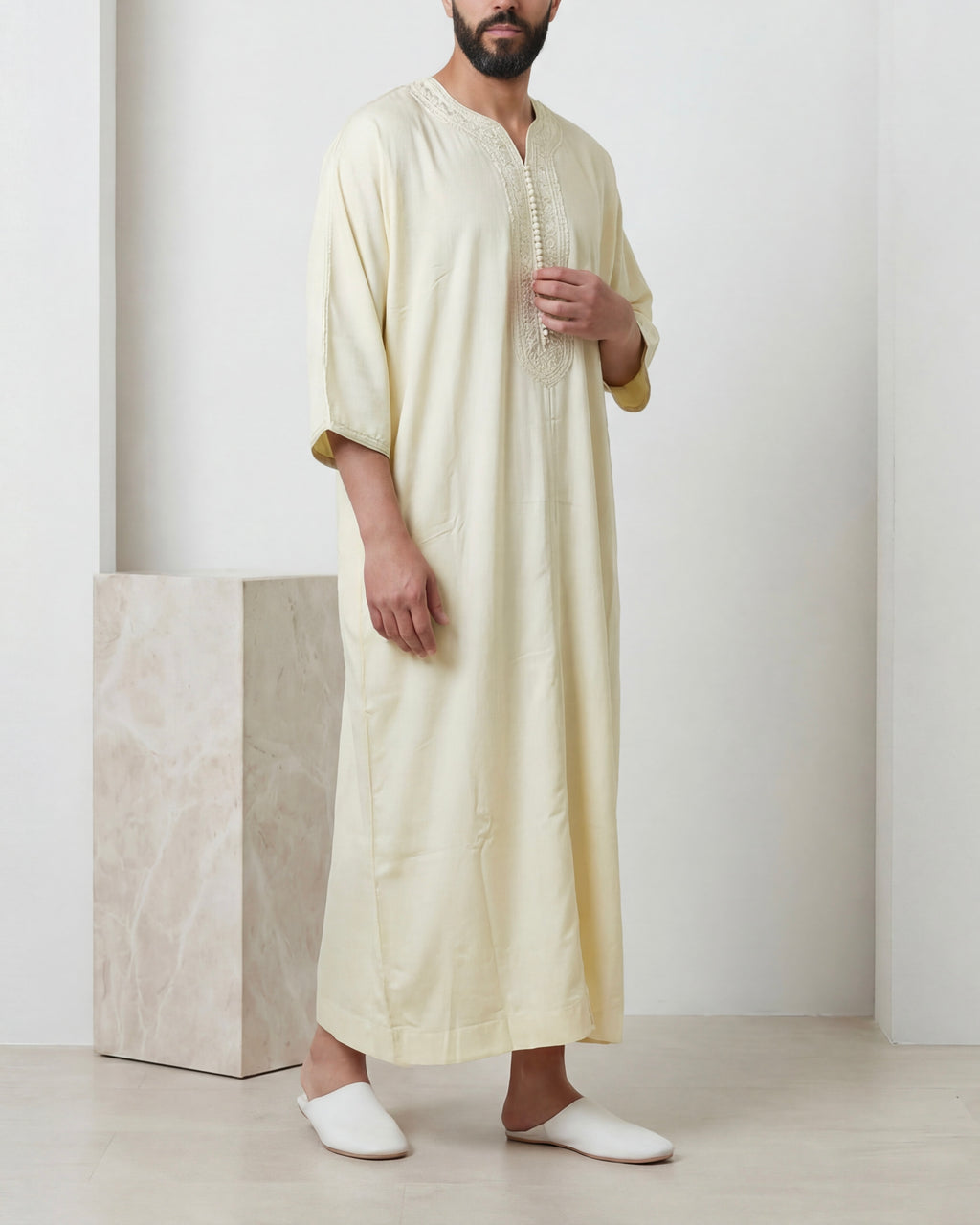 Gandoura blanc ivoire