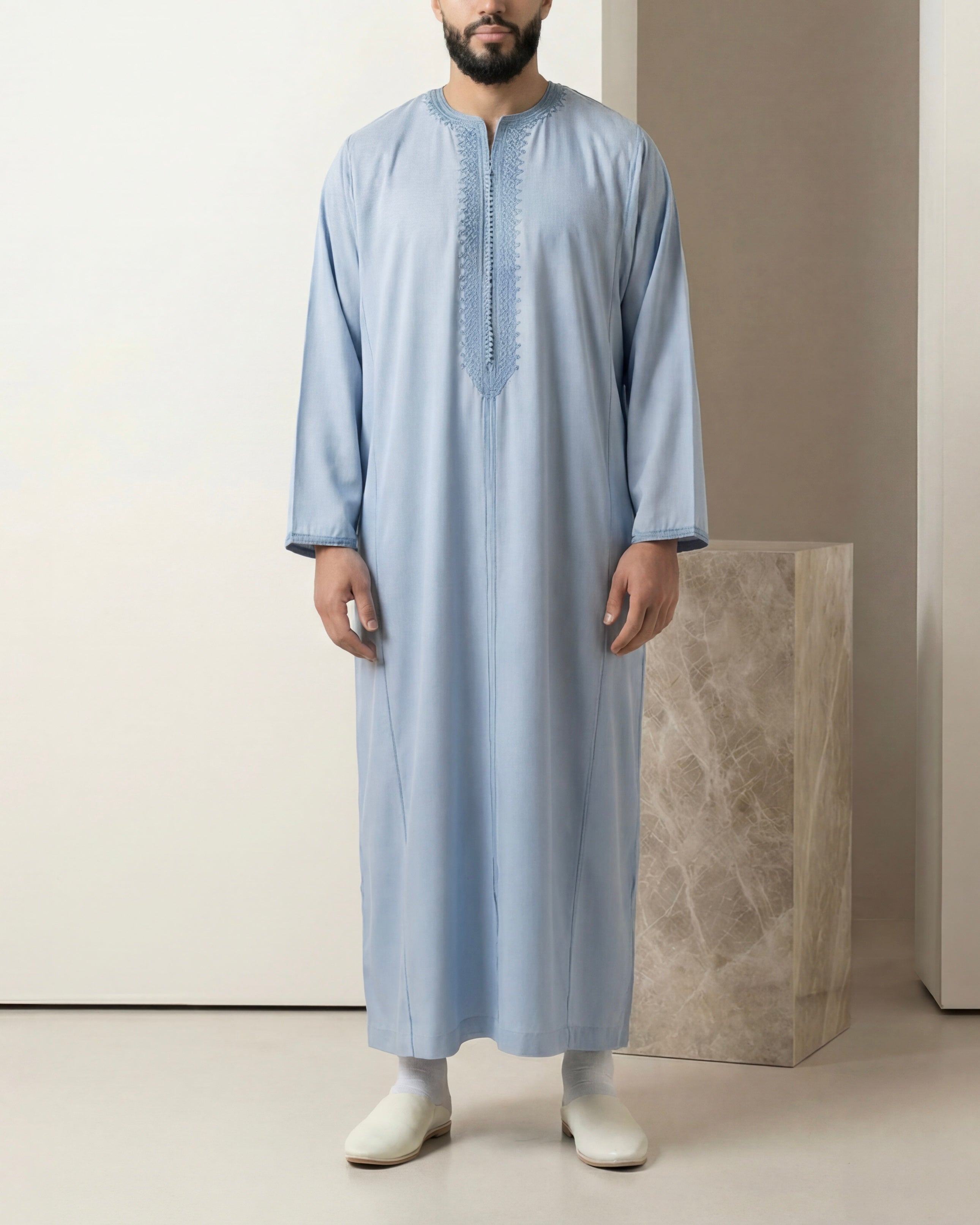 Premium-Kaftan in Himmelblau