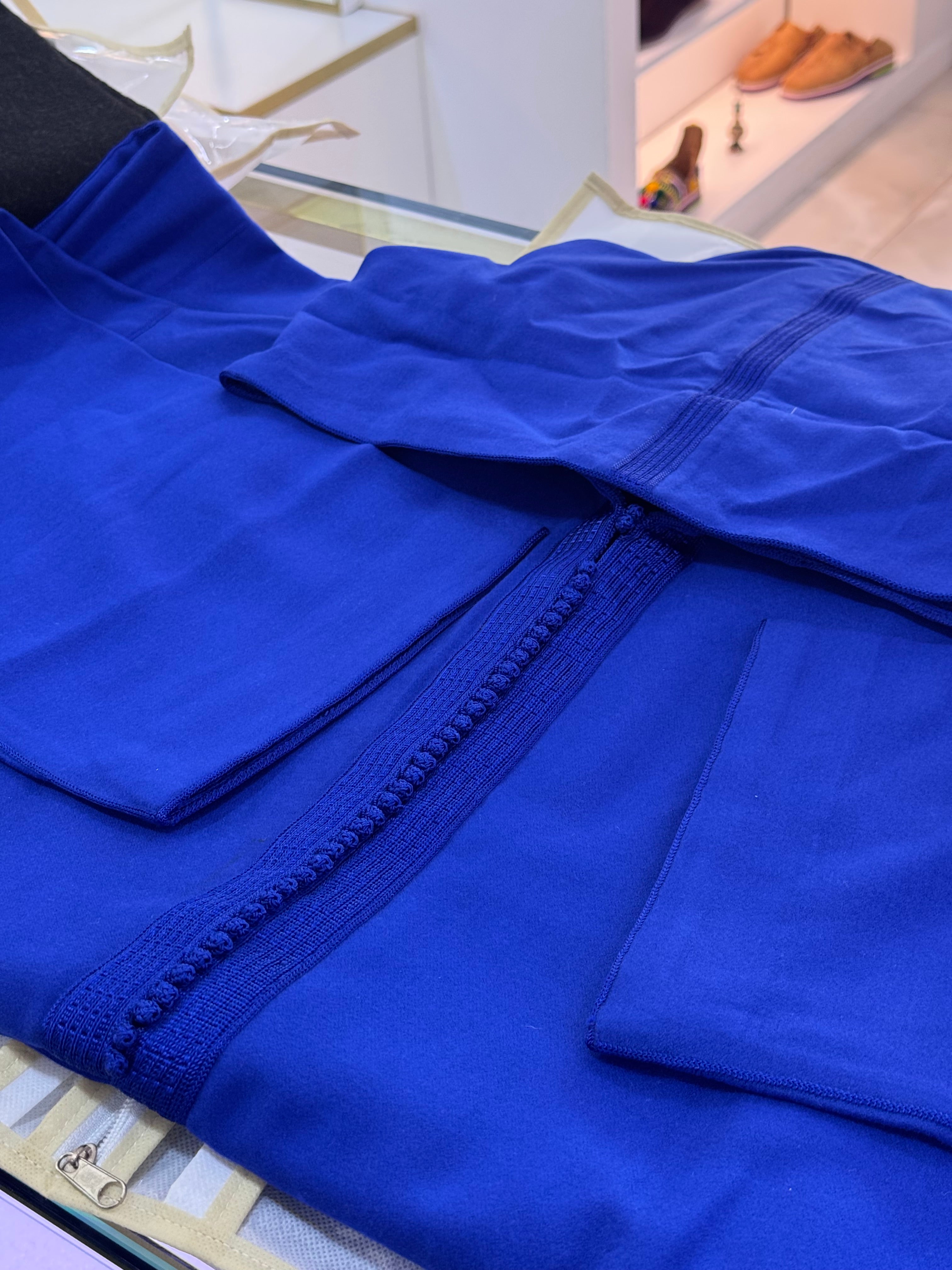 Jellaba bleu roi Cachemire