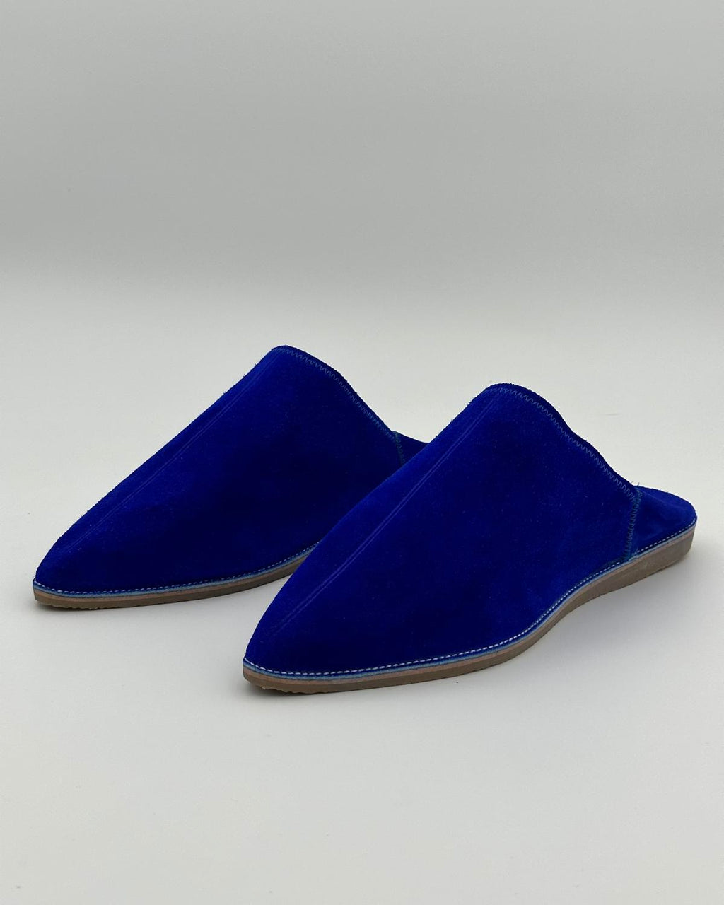 Babouches Suede Bleues