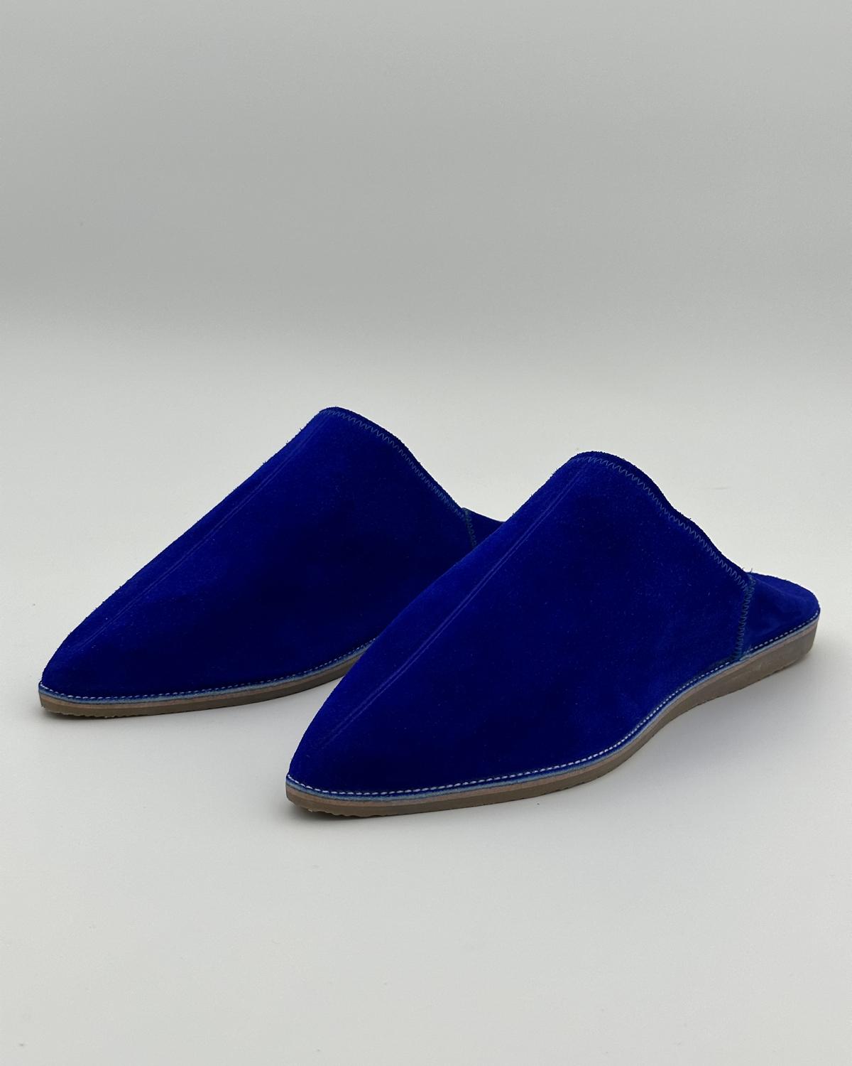 Babouches Suede Bleues