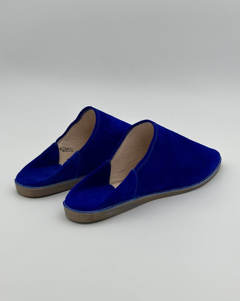 Babouches Suede Bleues