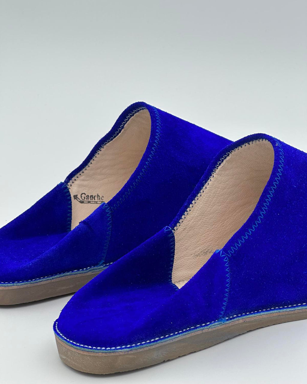 Babouches Suede Bleues