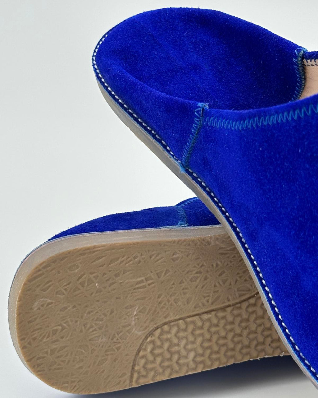 Babouches Suede Bleues