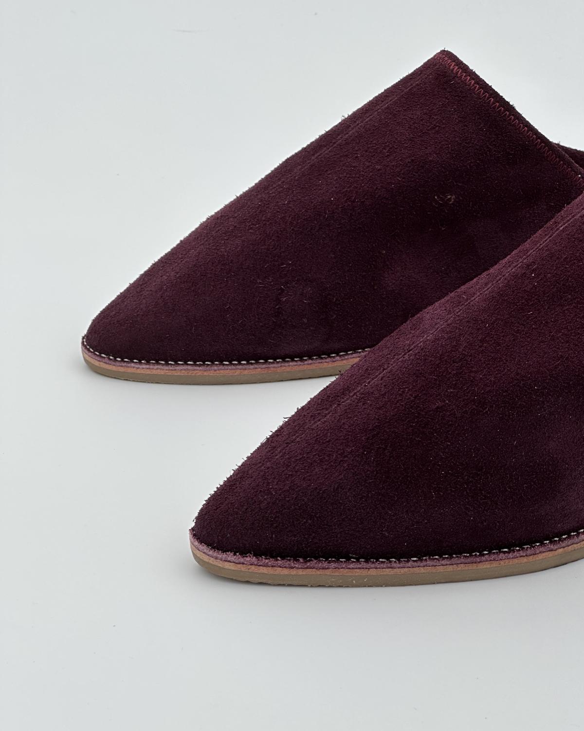 Babouches Suede Bordeaux