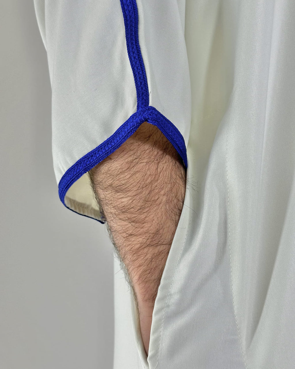 Gandoura Qayim Blanc & Bleu roi