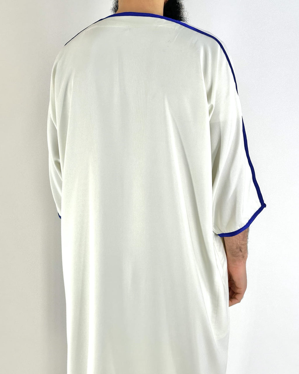 Gandoura Qayim Blanc & Bleu roi