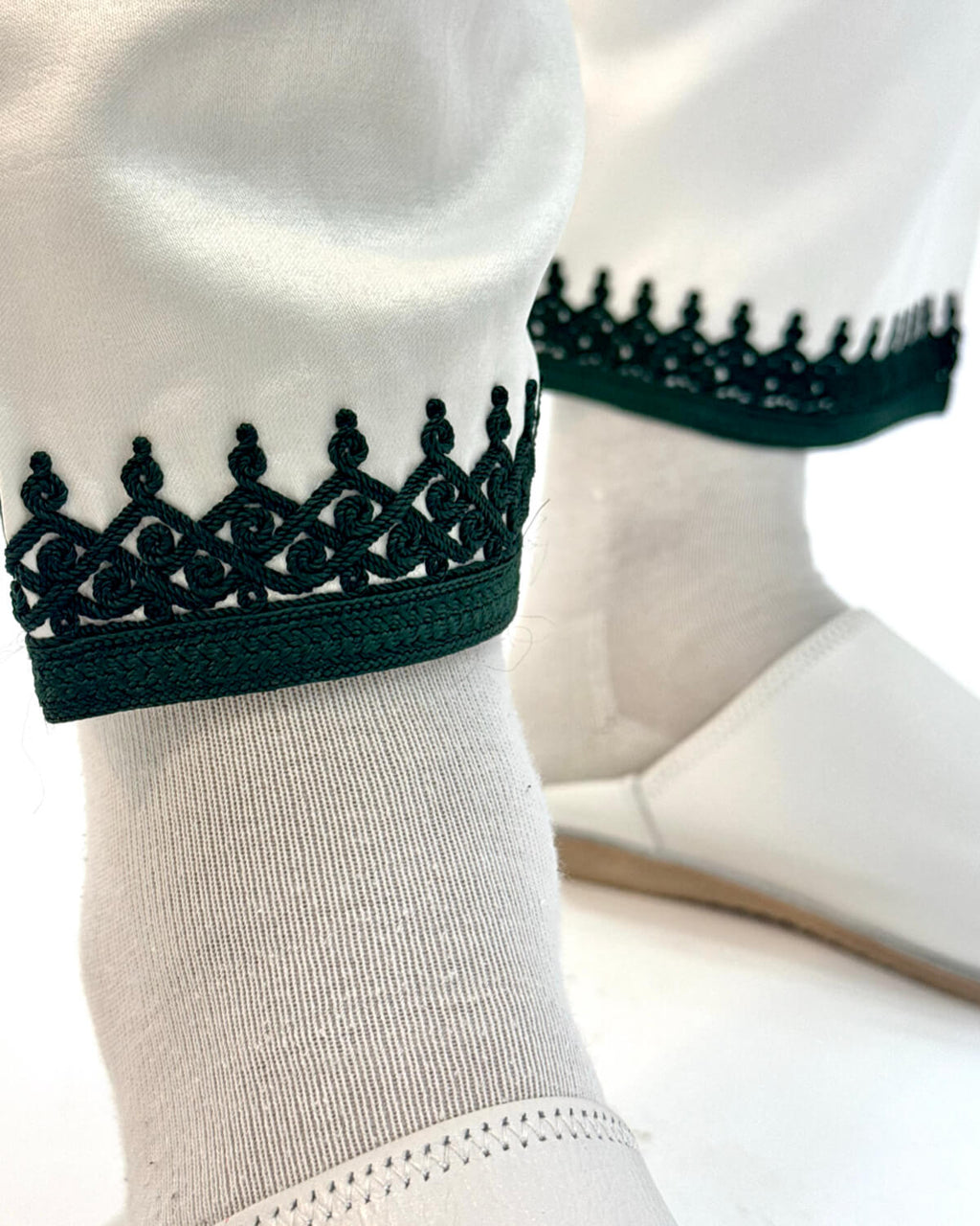 Pantalon Imran blanc et vert